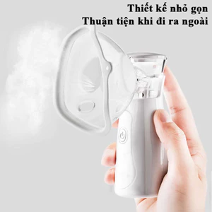 Có PIN sạc - Máy Thở Khí Dung Xông Mũi Họng Cho Trẻ Em Và Người Lớn - Công Nghệ Nhật Bản Cầm Tay Giúp Vệ Sinh Mũi Họng