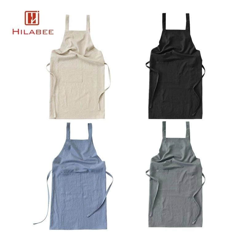 Tạp dề vải lanh Yếm Tạp dề đầu bếp Tạp dề không tay mềm mại để vẽ tranh nấu ăn