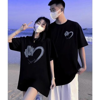 Hiixiivi Thương Hiệu Mới 100% Cotton Unisex Áo Thun Nữ Tay Ngắn Nam Nữ Baggy Cổ Tròn Rời In Cặp Đôi Tee 2024