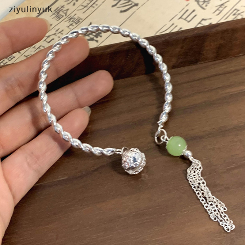 Ziyulinyuk Thời Trang Đơn Giản Vòng Tay Xanh sel Đôi Spell Bạc Vòng Tay Mở Vòng Tay Có Thể Điều Chỉnh Cho Nữ Vintage Trang Sức Quà Tặng EN