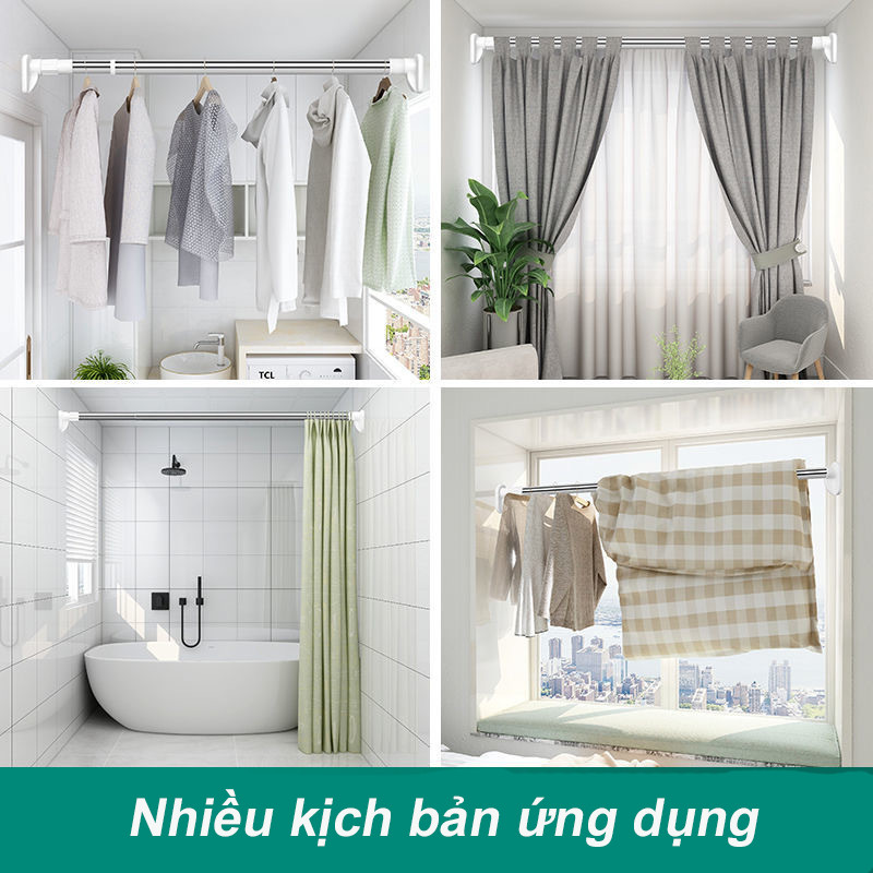 Thanh treo đa năng inox không cần khoan tường，Tường Cây Treo Quần Áo Thông Minh