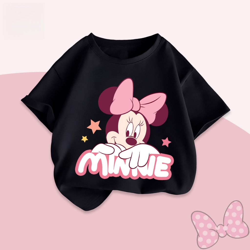 Áo thun trẻ em in hình hoạt hình dễ thương Mickey Mouse, phong cách Hàn Quốc, thời trang thoải mái cho bé trai và bé gái