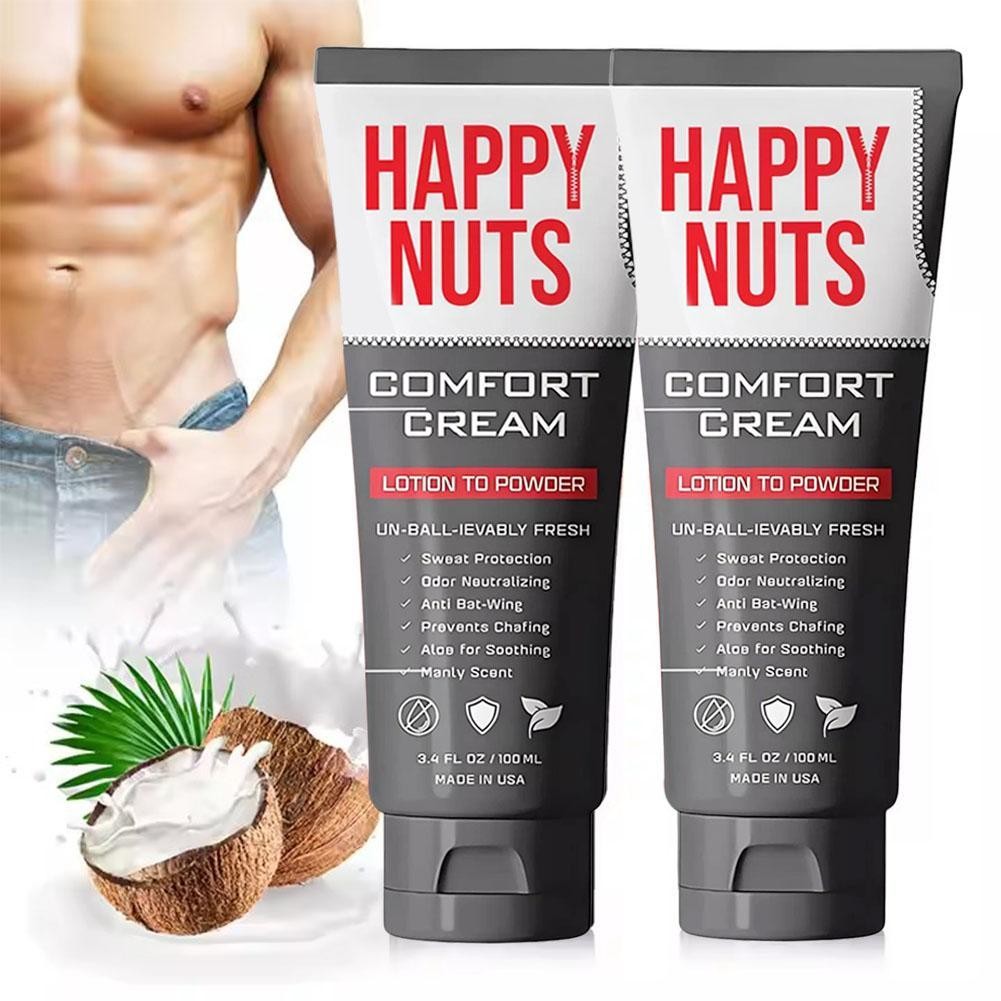 Happy Nuts Men 's Comfort Cream Khử Mùi: Chống Mồ Hôi, Khu Vực Vệ Sinh Nhôm Cá Nhân Nam W7q7