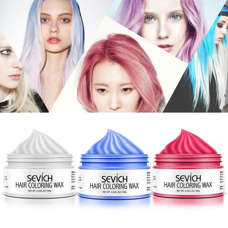 Sevich Sáp màu tóc tạm thời Thuốc nhuộm tóc có thể giặt được tức thì120g