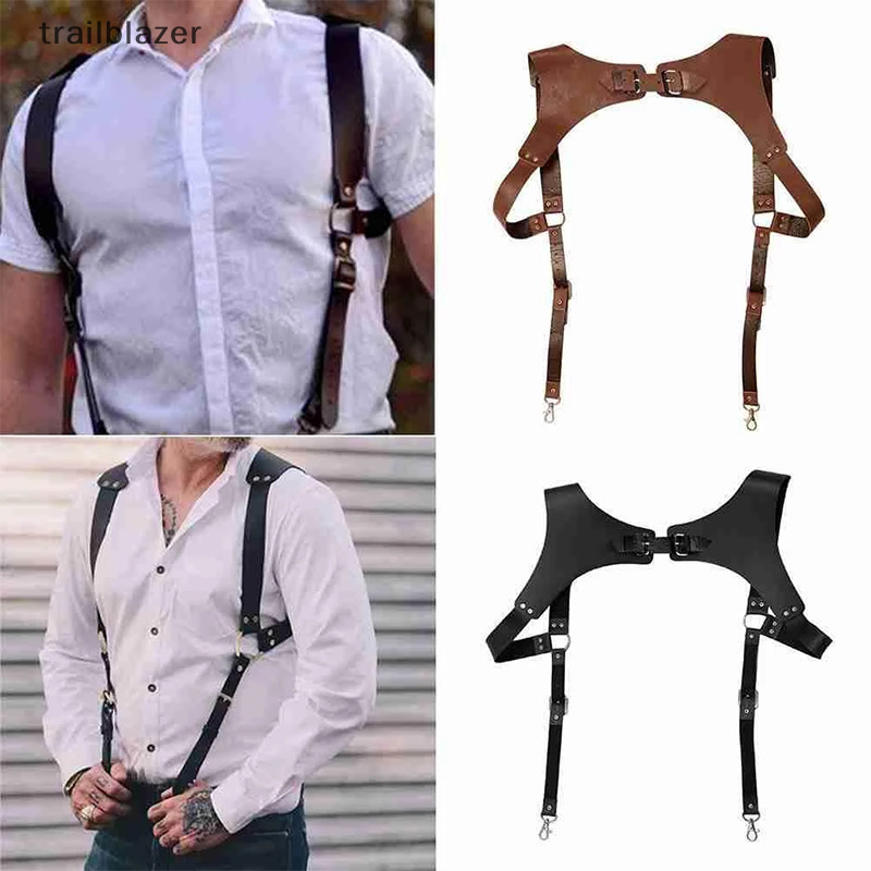 Trailblazer Nam Suspender Thắt Lưng Thời Trang Nam Suspender Dây Treo Dây Da Mới