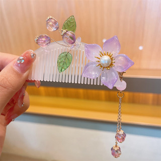 1 Chiếc Cô Gái Cổ Mảnh Vỡ Lược Tóc Trẻ Em hanfu Bước Lắc Tua Rua Thẻ Tóc Mũ Trung Quốc-Chic Cổ Quần Áo Phụ Kiện Tóc
