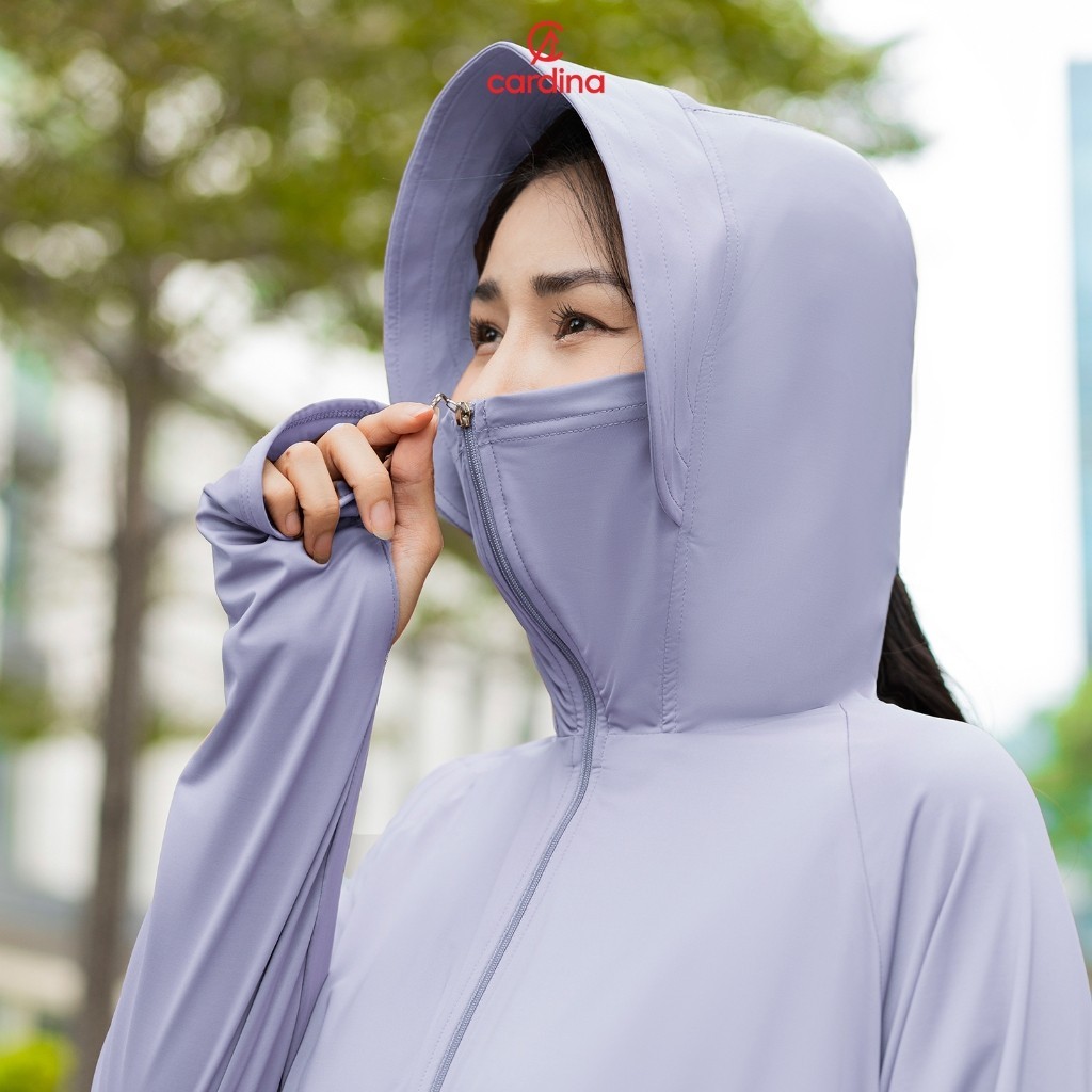 Áo chống nắng nữ CARDINA thiết kế cánh dơi mũ liền CN cool max chống tia cực tím hiệu quả 4NHF03