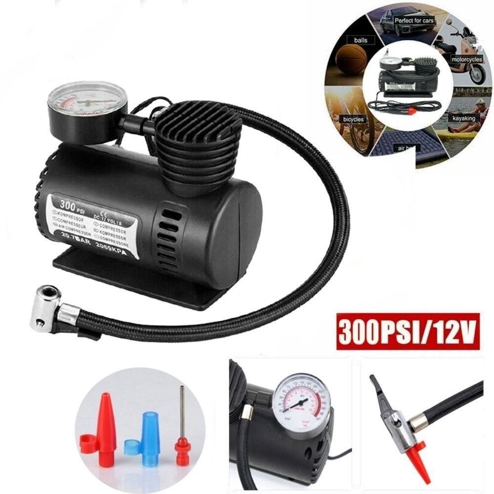 Máy bơm lốp máy nén WANYEDI, có đồng hồ đo áp suất cơ khí DC 12V Máy bơm lốp ô tô, xe máy Máy bơm lốp điện di động