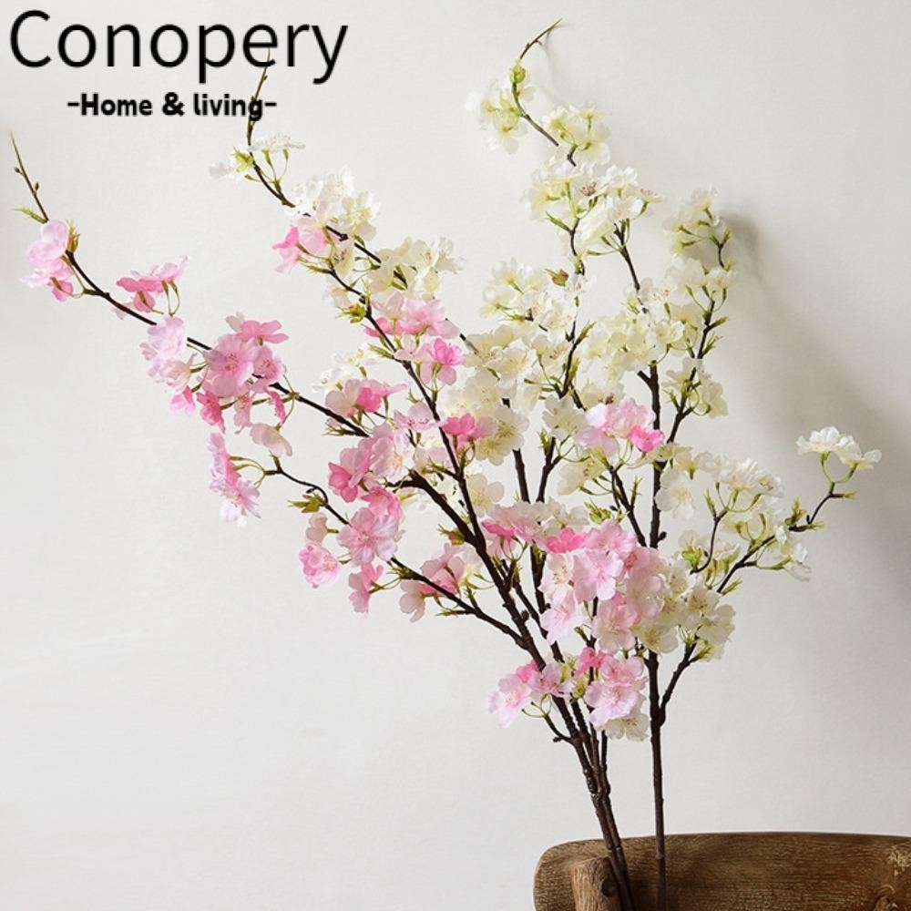 Conopery Hoa Mô Phỏng, Hoa Nhân Tạo Sakura 109cm, Chất Liệu Vải Lụa Gấp Dây Sắt Bên Trong Lót Bó Hoa Trang Trí Nội Thất