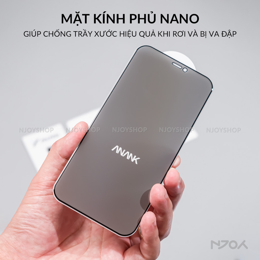 Cường Lực Anank Chống Nhìn Trộm, Trong Suốt, Chống Ánh Sáng Xanh, Chống Vân iPhone 17 Pro Max 16 15