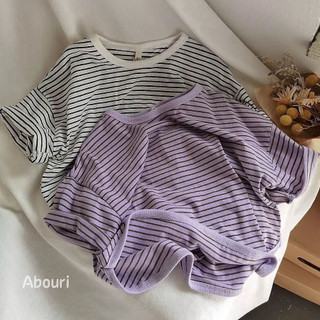 Hàn Quốc Bé Trai Trẻ Em Phù Hợp Với Áo Thun Cotton Sọc Ngắn Tay Mùa Hè Phong Cách Mới Bé Trai Bé Gái