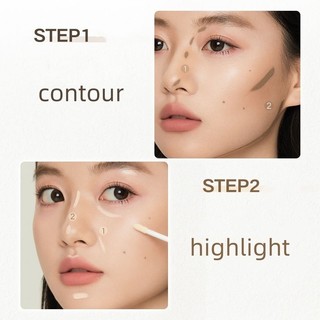 Sweet Mint Double Head Highlight Bronzer, Contour Brighten Complexion Sửa đổi đường viền mặt Nature Lasting Water Proof