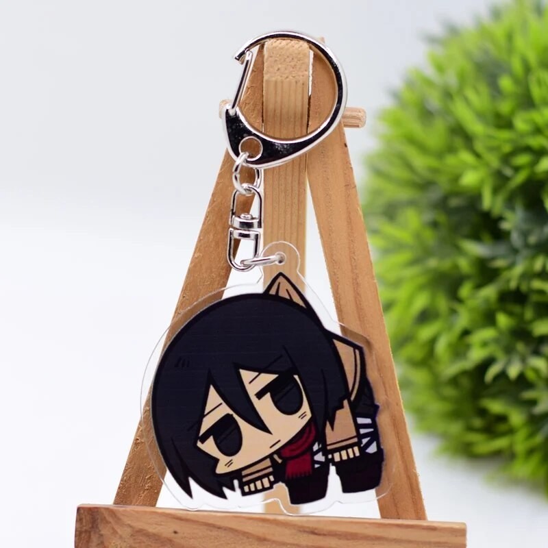 Móc khóa Attack on Titan Erwin Hange LEvi Eren Army Mikasa Jean Sasha 4 Phụ kiện trang trí túi xách Balo