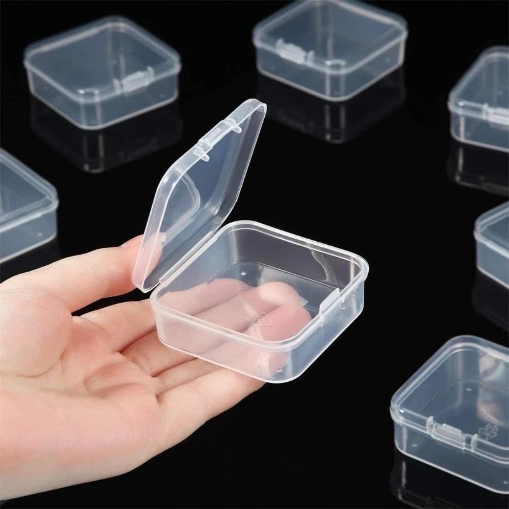Hộp đựng bông tai DAYBREAK, Hộp lưu trữ vuông PP nhiều kích cỡ, Hộp sắp xếp trang sức chống bụi trong suốt