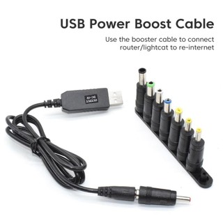Cáp nguồn Elough USB sang DC 5V sang 12V Boost Bộ chuyển đổi 8 bộ điều hợp Cáp sạc USB sang DC Jack