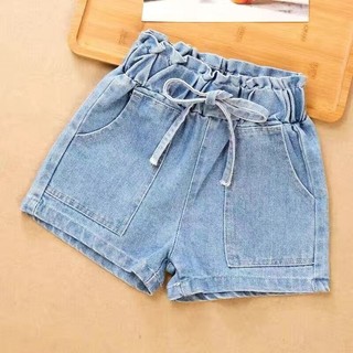 Quần Short Denim Giả Váy Dáng Rộng Phong Cách Thời Trang Mới 2024 Cho Bé Gái