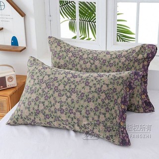 Vỏ gối Cotton nguyên chất có giá trị cao Gạc đôi dành cho người lớn【Đường kính trong 48 * 76 cm】