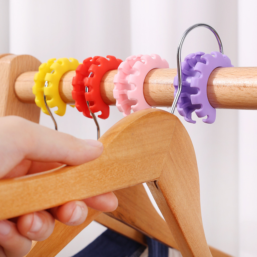 Đồ dùng giặt gia dụng - Chống trượt, Chống rơi - Móc treo sấy cố định miếng đệm - 4 chiếc Thanh treo móc quần áo chống gió Khóa vòng - Giá treo quần áo bằng silicon Kẹp cố định