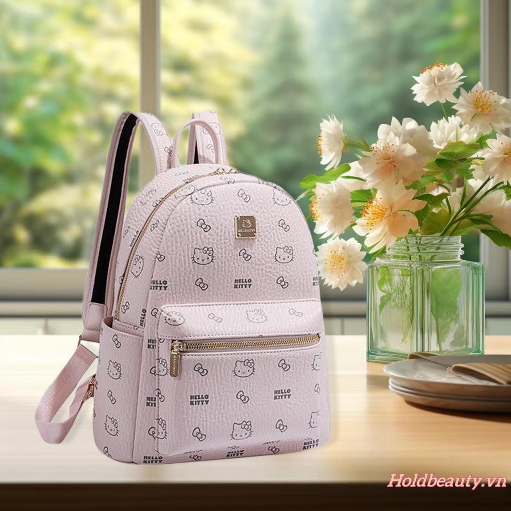 Ba lô Sanrio Hello Kitty dành cho nữ Da PU Daypack Ba lô Túi du lịch nhẹ
