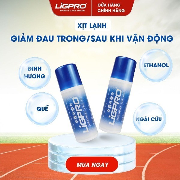 Xịt lạnh giảm đau thảo dược LIGPRO Giảm đau chấn thương thể thao Giảm đau cơ hiệu quả 160ml thethaochinhhang