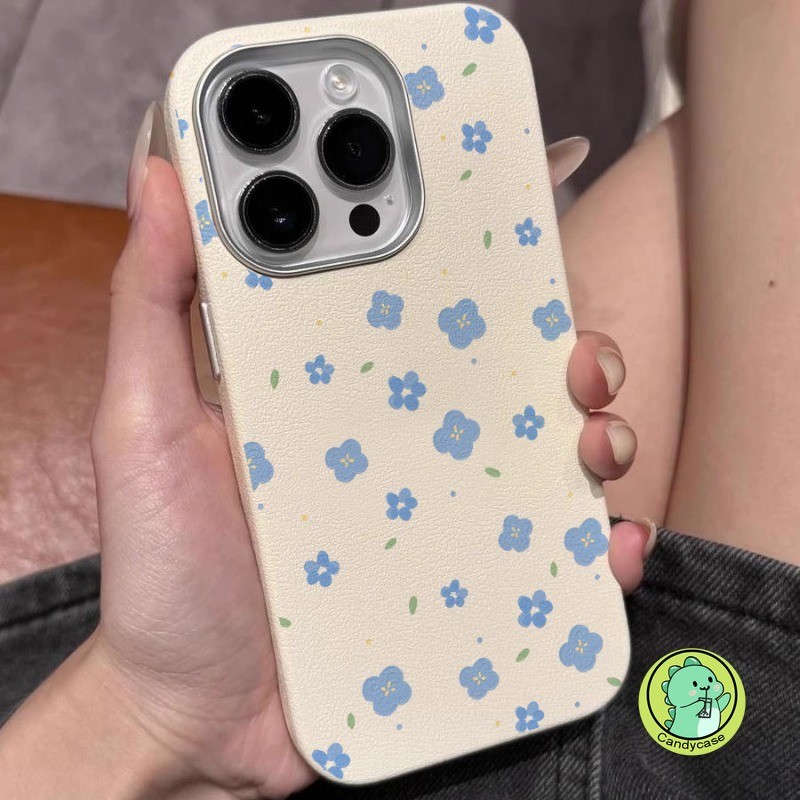 Ốp Điện Thoại Da Hoa Tranh Sơn Dầu Cho Redmi Note 14 Pro 13 12 11 Pro Plus 12s 10 9 Pro Max 10 Lite 10s 9s 8 7 Pro 5G 4G Vỏ Mềm Màu Xanh Phong Cách Ins Dễ Thương