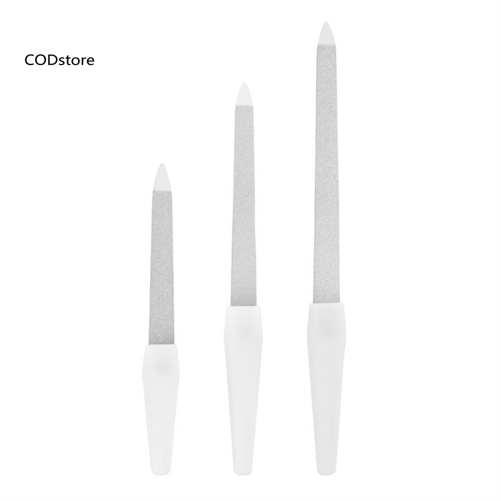 Kdc Salon Đệm Hai Đầu Chống Trơn Trượt Tay Cầm Đánh Bóng Móng Tay Đa Năng 2 Trong 1 Dụng Cụ Làm Móng Tay Sử Dụng Kép Tập Tin Móng Tay Bằng Thép Không Gỉ Da Chết Đẩy Máy Đánh Bóng Đồ Dùng Làm Móng Tay