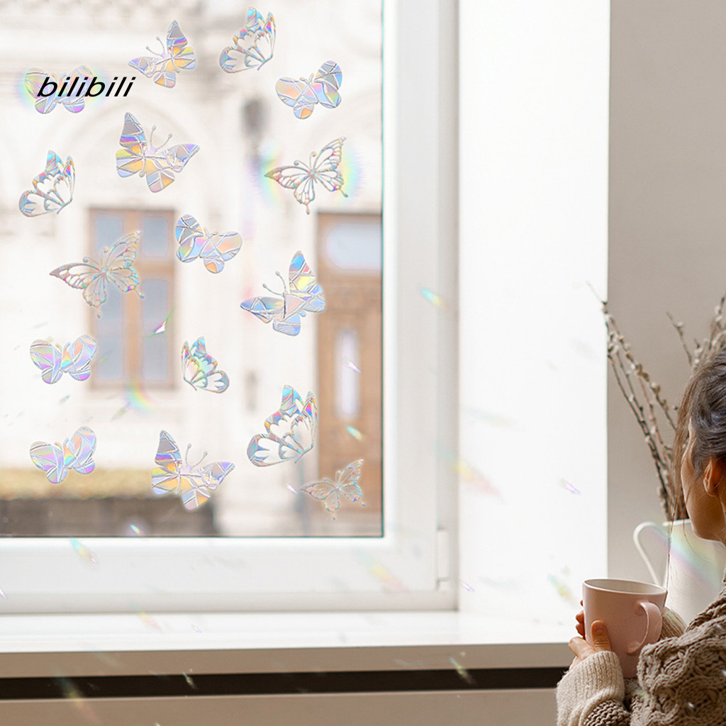 Dán tĩnh điện chống va chạm kính cửa sổ nhiều màu sắc cầu vồng lăng kính, decal cảnh báo chim, chống thấm nước PVC, trang trí Suncatcher