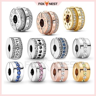 Còn hàng thiết kế Pavé Glisting Line Logo an toàn S925 Mạ bạc DIY Buckle CPVZ