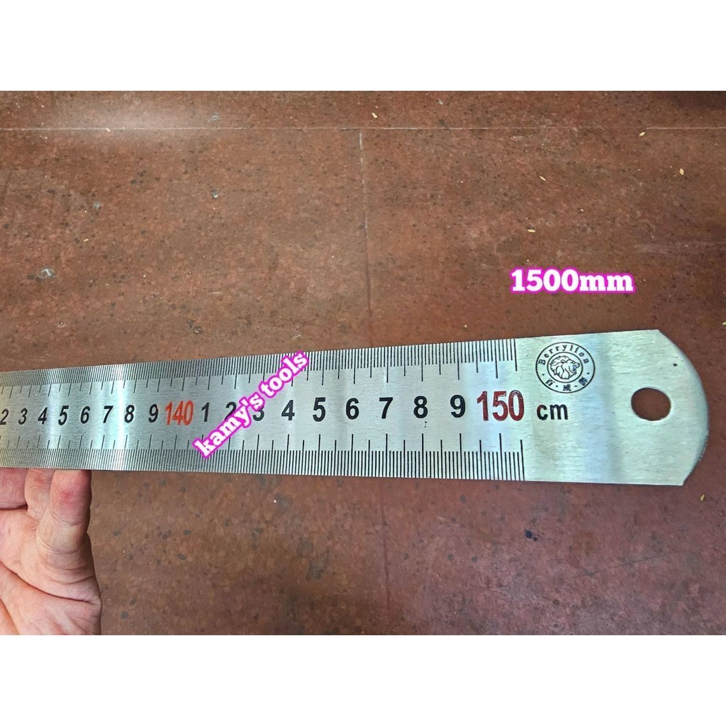 Thước lá inox 1.5m (1.5 mét) 1500m 150cm bản 37.5mm hệ inch và mét ...