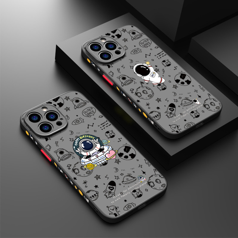 Ốp điện thoại Phi Hành Gia Không Gian Cho iPhone 15 Pro Max iPhone 11 14 13 12 Pro Max Chống Sốc Cứng Chống Trượt Matte Ốp điện thoại