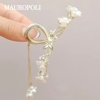 Mauropoli [Sẵn sàng] Phiên bản Hàn Quốc Siêu cổ tích Tinh tế Lily of the Valley Grab Clip Nữ vừa phải Tóc nhỏ Khối lượng Clip Đầu sau Nửa tóc Mũ đội đầu Kẹp cá mập