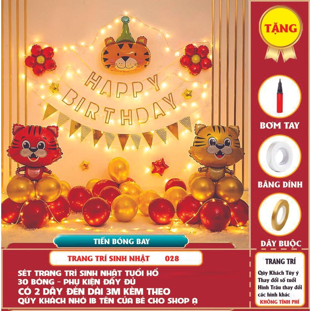 Bóng Bay Trang Trí Sinh Nhật Tuổi Hổ 021 - 034 - Tiến Bóng Bay