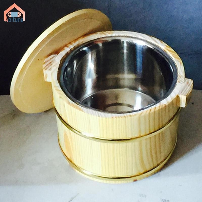 Cơm Gỗ Hấp Vỏ Có Thể Tái Sử Dụng Tròn Đa Năng Bát Trộn Gạo Độc Đáo Sushi Thùng Gỗ Cho Gia Đình