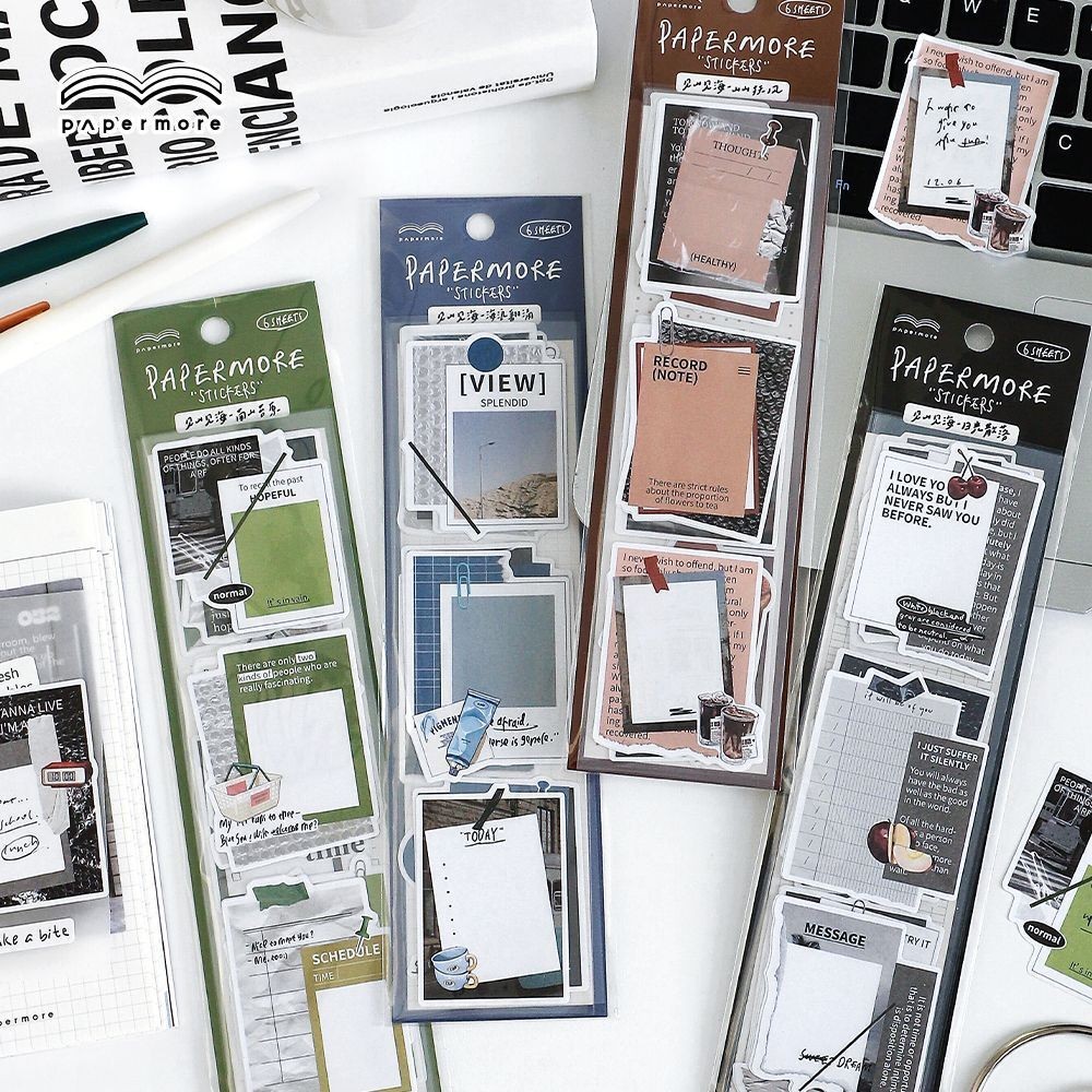 Stickers - Set 6 Tờ Nhãn Dán/ Sticky Note Băng Dài Papermore Có Thể Vừa ...