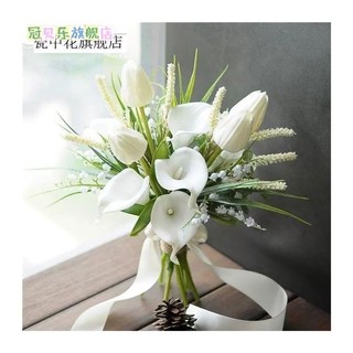 Giấy chứng nhận đám cưới của cô dâu hoa loa kèn bó hoa mô phỏng đám cưới bó hoa nhỏ đạo cụ chụp ảnh