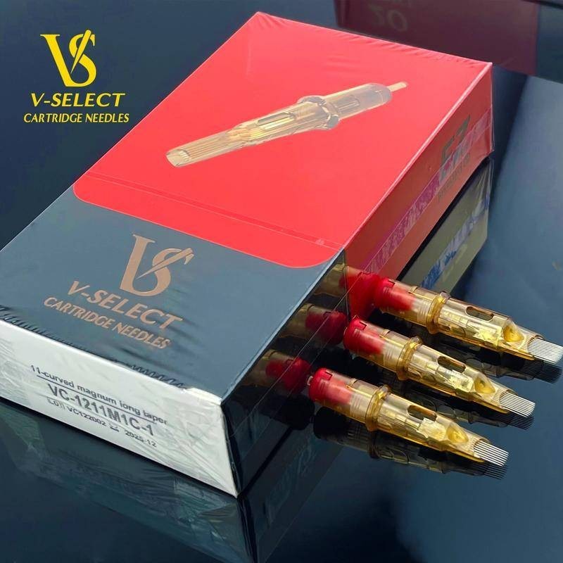 Ez V-select Hình Xăm Hộp Kim 0.30mm Bugpin Cong Magnum 20 Chiếc Dễ Dàng Dán Giao Hàng Nhanh