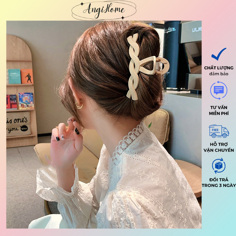 Kẹp tóc càng cua Hàn Quốc nữ đẹp hottrend nhám cỡ size lớn cặp búi tóc dễ thương cào 10 răng, 14 răng ANGIHOME