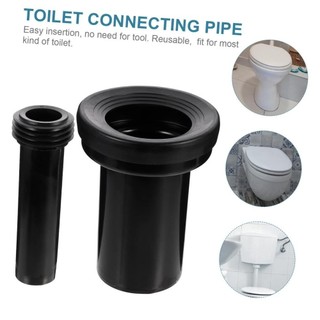 FURNIGO 2 Bộ Phận Vệ Sinh, Ống Kết Nối Nhà Vệ Sinh Gắn Tường Vít, Ống Chất Thải Nhà Vệ Sinh PP Màu Đen
