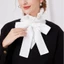 JVSUB Ruffle Nơ Trang Trí, Cotton Trắng Cổ Giả, Thời Trang Có Thể Tháo Rời Áo Sơ Mi Đen Cổ Giả Quần Áo Phụ Kiện
