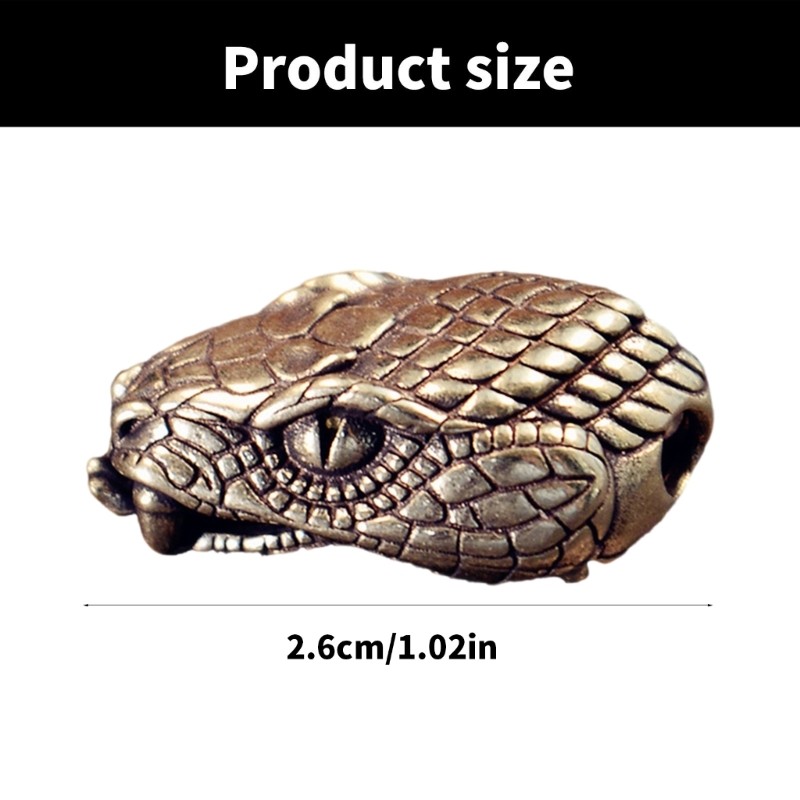 Ppy Độc Đáo Đầu Rắn Hạt Kim Loại Mặt Dây Chuyền Cho Paracord Và DIY Người Hâm Mộ Trang Sức Làm Hạt Paracord