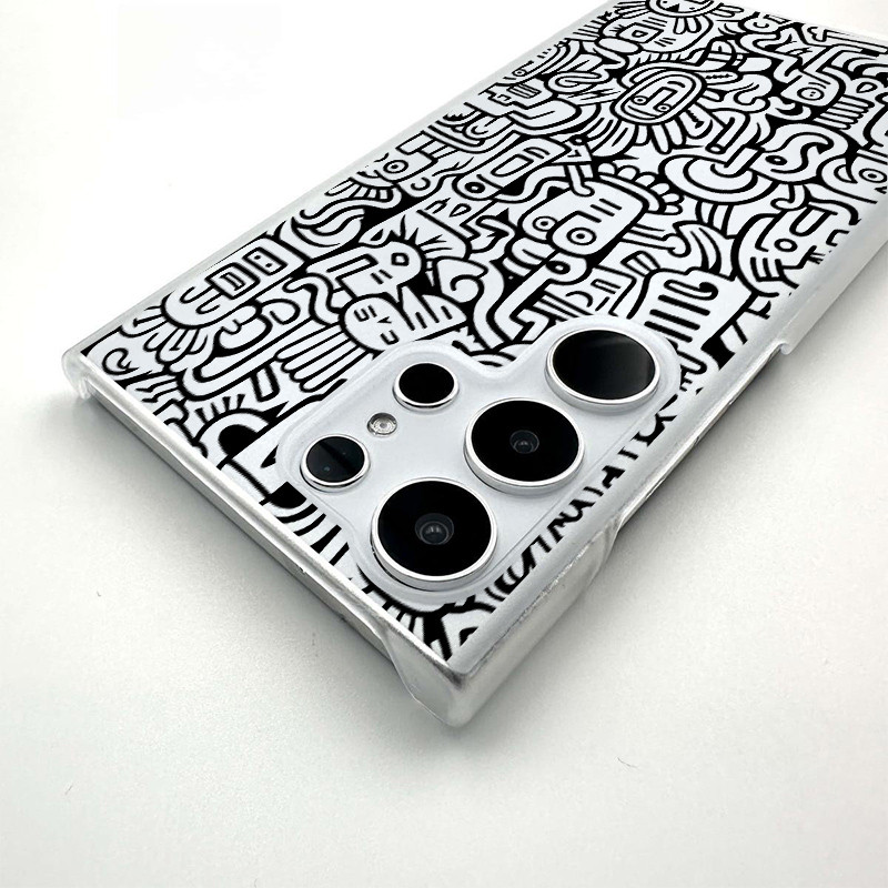 Ốp điện thoại cứng mờ họa tiết Graffiti Micro Matte cho Samsung S25 Ultra S24 Ultra S24 FE S23 Ultra S22 S21 FE S20 A56 A55 A53 A16 A15 A33 A72 Vỏ chống sốc chống vân tay