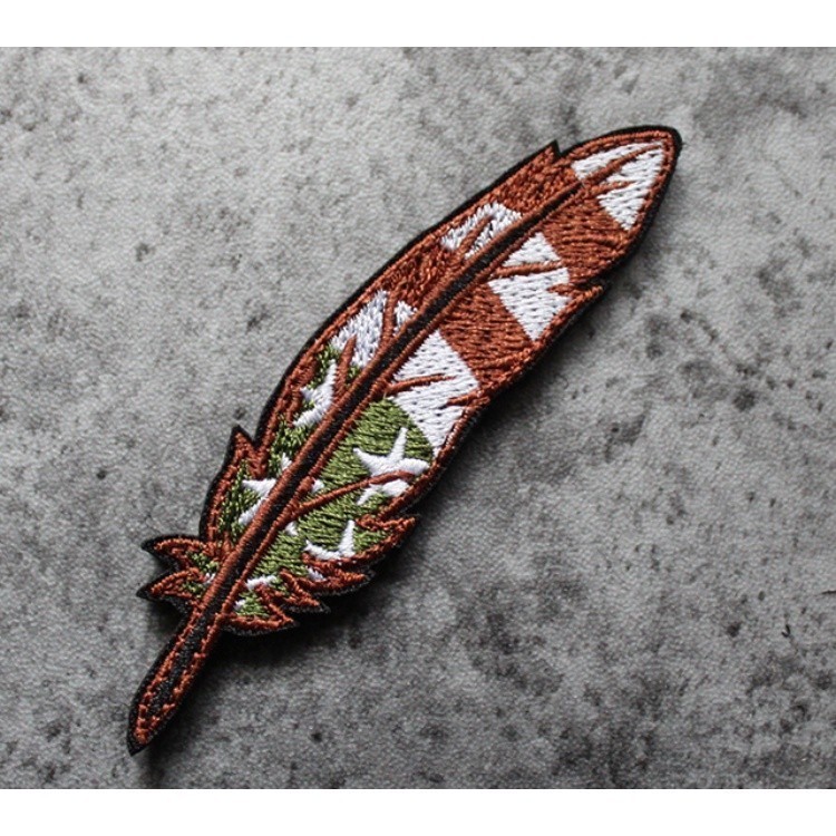 Patch_miếng dán velcro vải huy hiệu lông vũ_chiến thuật _tactical