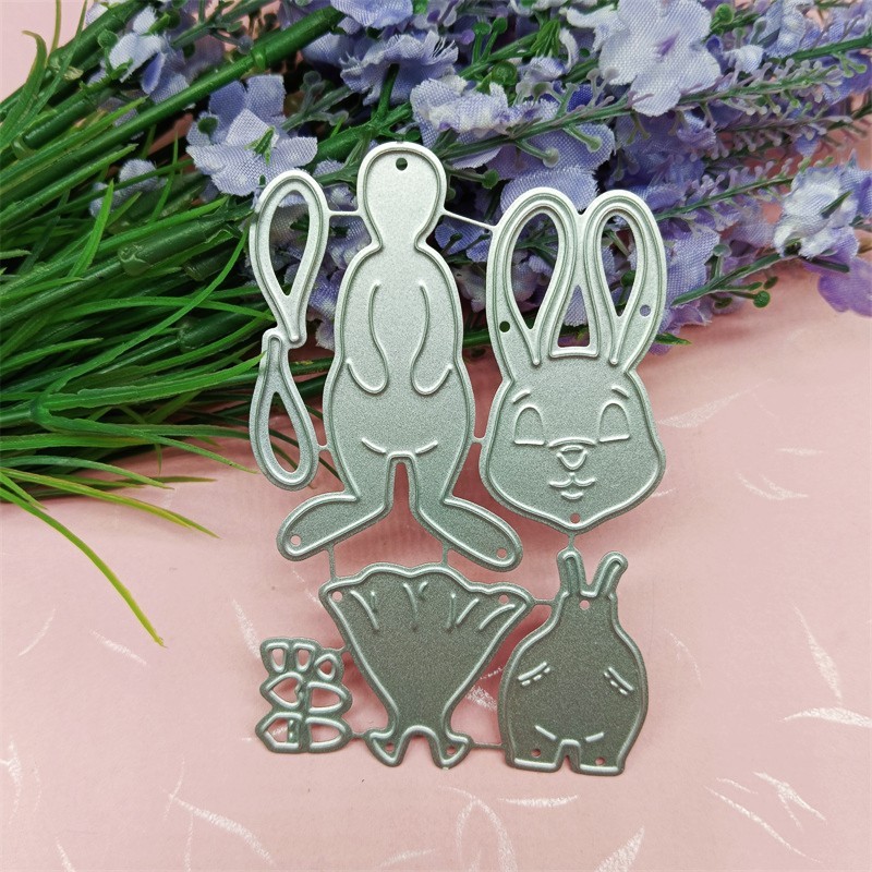 Sổ Lưu Niệm Thỏ Kim Loại Thép Carbon Khuôn Cắt DIY Giấy Thủ Công Câu Lạc Bộ Dập Nổi Khắc Bản Mẫu Cắt Chết