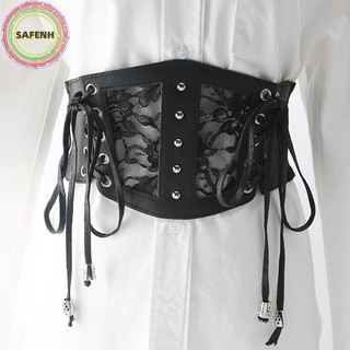 Safenh Thời Trang Co Giãn Ren Corset Thắt Lưng Nữ Bé Gái Co Giãn Rộng Cummerbunds Nữ Goth Punk Đầm Corset Thắt Lưng Quà Tặng VN