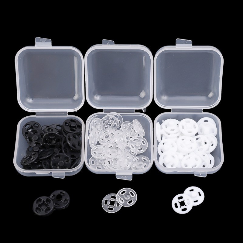 15 Cái / hộp Chốt Nhựa - Nút Bấm Vô Hình Trong Suốt 10 Mm - Khóa May Tròn Mini - Handmade DIY Quần Áo Thủ Công Phụ Kiện May Vá