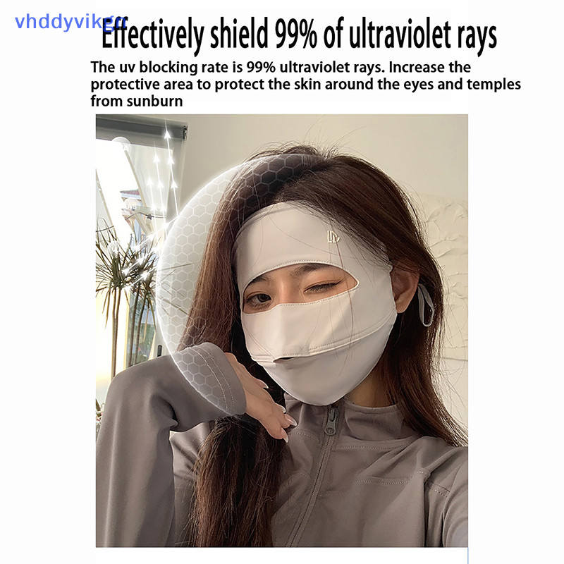 Mặt nạ VHDD Mùa hè Phần mỏng Mặt nạ chống nắng toàn mặt Uv Thời trang ngoài trời Mặt nạ lụa băng thoáng khí Mặt nạ Kini VN