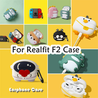 [imamura] Dành cho Ốp lưng Realfit F2 Phim hoạt hình sáng tạo Chăm sóc phi hành gia Vỏ tai nghe silicon mềm