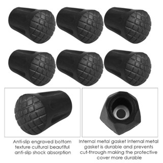 WEETW Walking Stick Tip Protector, Vỏ dưới cực leo núi chống trượt bằng cao su, Đầu gậy đi bộ màu đen 11mm chống mài mòn Trekking cực bảo vệ đầu đi bộ & đi bộ đường dài