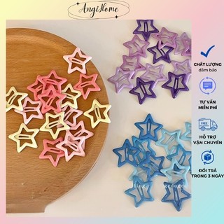 Kẹp tóc mái hình ngôi sao cặp bấm mái nữ đẹp vintage Hàn Quốc dễ thương màu trơn hottrend 2024 ANGIHOME