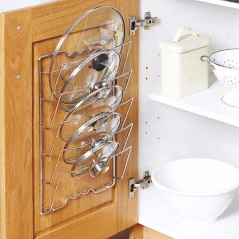 Giá đỡ nắp YMIFI, Giá đỡ nắp chậu tiết kiệm không gian treo tường, Giá đựng đồ nhà bếp treo đa chức năng